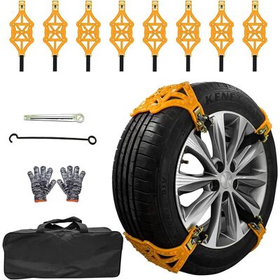 OEM Cadenas Para Nieve De Coche - Cadenas Ajustables De Emergencia De 8 Piezas Para Hielo, Tierra Y Arena, Cadenas Universales Para Nieve Para Subir Pendientes, Para Todos Los Coches Con Neumáticos De 165 OEM Cadenas Para Nieve De Coche - Cadenas Ajustables De Emergencia De 8 Piezas Para Hielo, Tierra Y Arena, Cadenas Universales Para Nieve Para Subir Pendientes, Para Todos Los Coches Con Neumáticos De 165