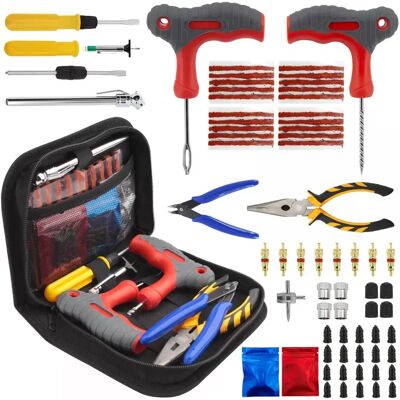 OEM Kit Reparación Neumáticos - Para Neumáticos Sin Cámara - Compatible Coche Motocicleta Furgoneta Atv Utv - 80 Piezas OEM Kit Reparación Neumáticos - Para Neumáticos Sin Cámara - Compatible Coche Motocicleta Furgoneta Atv Utv - 80 Piezas