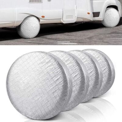 OEM Juego De 4 Fundas Impermeables Y Antipolvo De Aluminio Con Protección Uv Para Neumáticos, Con Ganchos, Para Coche, Autocaravana, Suv, Camión Y Remolque. Aptas Para Neumáticos De 60 A 66 Cm De Diámetro OEM Juego De 4 Fundas Impermeables Y Antipolvo De Aluminio Con Protección Uv Para Neumáticos, Con Ganchos, Para Coche, Autocaravana, Suv, Camión Y Remolque. Aptas Para Neumáticos De 60 A 66 Cm De Diámetro