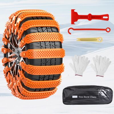 OEM Cadenas De Nieve Reutilizables De 10 Piezas Para Coches, Camiones Y Suv - Ajuste Universal Para Neumáticos De 165 Mm A 255 Mm De Ancho - Aptas Para Barro, Arena Y Nieve OEM Cadenas De Nieve Reutilizables De 10 Piezas Para Coches, Camiones Y Suv - Ajuste Universal Para Neumáticos De 165 Mm A 255 Mm De Ancho - Aptas Para Barro, Arena Y Nieve