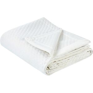 Beliani Colcha Blanca Poliéster 200x220cm Diseño en relieve elegante Beliani Colcha Blanca Poliéster 200x220cm Diseño en relieve elegante