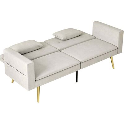 NORTHIX Sofa Cama Sofa Cama Con Respaldo Regulable Bolsillo Lateral Sofa Acolchado De 2 Plazas Con Funcion Para Dormir Cojines Para Salon Dormitorio Beige 211501979 NORTHIX Sofa Cama Sofa Cama Con Respaldo Regulable Bolsillo Lateral Sofa Acolchado De 2 Plazas Con Funcion Para Dormir Cojines Para Salon Dormitorio Beige 211501979