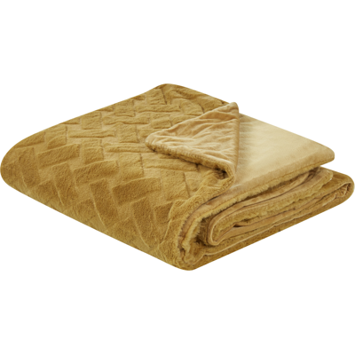 Colcha Beliani Sitapur - Amarillo, Estampado en relieve, 150x200cm Colcha Beliani Sitapur - Amarillo, Estampado en relieve, 150x200cm