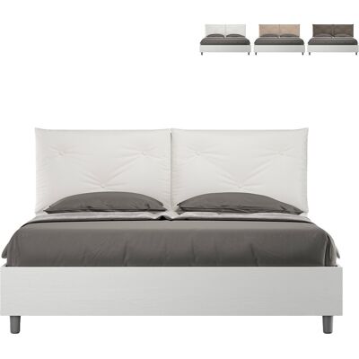 ITAMOBY Contenedor Cama Matrimonio 160x190cm Cojines Madera Egos Appia Color: Blanco - Versión: Con Caja De Almacenaje ITAMOBY Contenedor Cama Matrimonio 160x190cm Cojines Madera Egos Appia Color: Blanco - Versión: Con Caja De Almacenaje