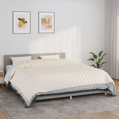 vidaXL Manta con peso color crema claro 220x260 cm 11 kg tela (350766) vidaXL Manta con peso color crema claro 220x260 cm 11 kg tela (350766)