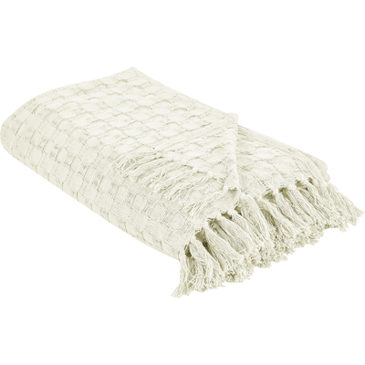 Beliani Colcha Blanco Algodón 220x240cm - Manta Decorativa Beliani Colcha Blanco Algodón 220x240cm - Manta Decorativa