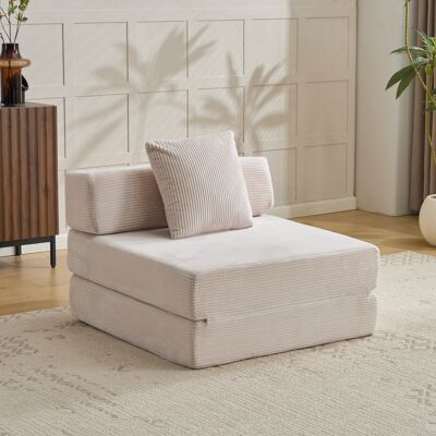 KELLANY Sofá De Suelo, Sofá De Compresión, Sofá Cama Convertible De Suelo Con Soporte De Respaldo De Almohada, Cama Individual Cómoda, Tela De Pana, Para Sala De Estar Y Dormitorio, Blanco KELLANY Sofá De Suelo, Sofá De Compresión, Sofá Cama Convertible De Suelo Con Soporte De Respaldo De Almohada, Cama Individual Cómoda, Tela De Pana, Para Sala De Estar Y Dormitorio, Blanco
