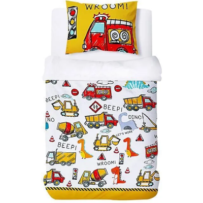 OEM Juego De Ropa De Cama Con Diseño De Dinosaurios Y Vehículos De Construcción, Funda Nórdica De 135x200 Cm Y Funda De Almohada De 50x75 Cm, De Microfibra. OEM Juego De Ropa De Cama Con Diseño De Dinosaurios Y Vehículos De Construcción, Funda Nórdica De 135x200 Cm Y Funda De Almohada De 50x75 Cm, De Microfibra.