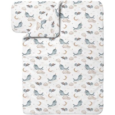 Waldin Ropa De Cama Bambú Bebé Sin Funda, Edredón Y Almohada 100x135 Cm, Ballenas Blanco Waldin Ropa De Cama Bambú Bebé Sin Funda, Edredón Y Almohada 100x135 Cm, Ballenas Blanco
