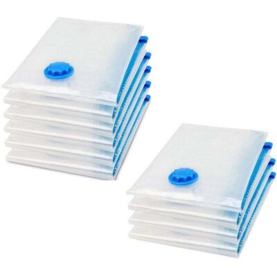 DPZO Juego De 10 Bolsas De Almacenamiento Al Vacío Para Ropa, Mantas, Sábanas Y Almohadas, 60 X 80 Cm. DPZO Juego De 10 Bolsas De Almacenamiento Al Vacío Para Ropa, Mantas, Sábanas Y Almohadas, 60 X 80 Cm.