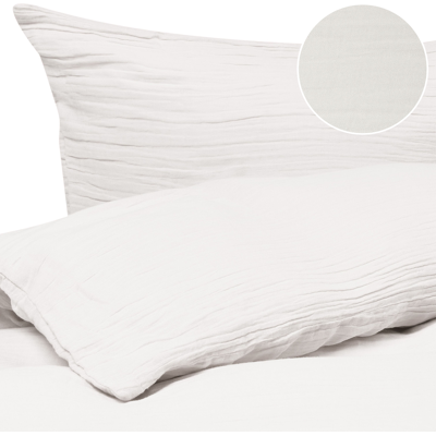 BELIANI Conjunto De Funda De Edredón Moderna De Muselina De Algodón 150 X 200 Cm Blanco Crema Sumner BELIANI Conjunto De Funda De Edredón Moderna De Muselina De Algodón 150 X 200 Cm Blanco Crema Sumner