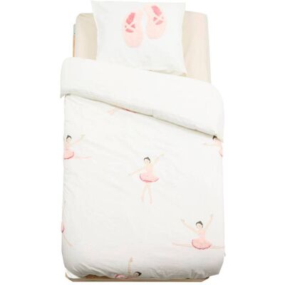 Tufy 140x200 Cm Juego De Cama Blanco Con Estampado De Bailarina - Atmosphera Créateur D'Intérieur Tufy 140x200 Cm Juego De Cama Blanco Con Estampado De Bailarina - Atmosphera Créateur D'Intérieur