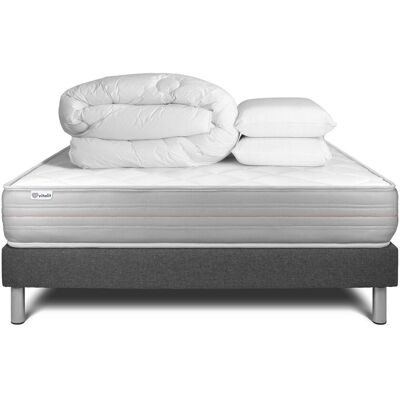 Juego de cama completo Vitalmemo - Colchón 140x200 cm y Base Juego de cama completo Vitalmemo - Colchón 140x200 cm y Base