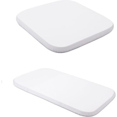 Waldin Set 2 Sábanas Bajeras Jersey Cuna 7 En 1, 73 X 73 Cm, Blanco Waldin Set 2 Sábanas Bajeras Jersey Cuna 7 En 1, 73 X 73 Cm, Blanco
