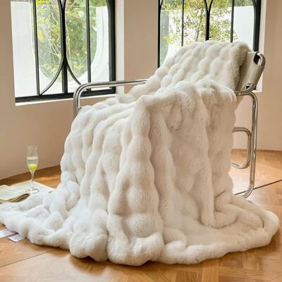 OEM Manta De Sherpa De Imitación De Conejo Color Crema, 150 × 200 Cm, Reversible Y Suave. OEM Manta De Sherpa De Imitación De Conejo Color Crema, 150 × 200 Cm, Reversible Y Suave.