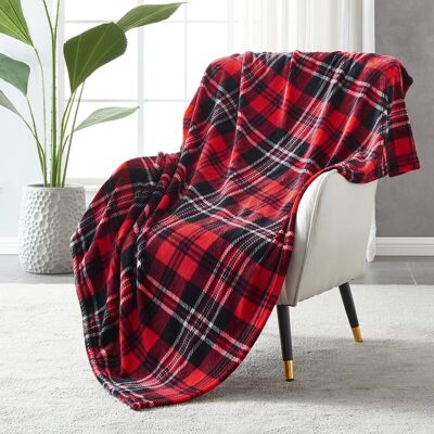 OEM Manta Polar Para Cama O Sofá, Manta De Franela A Cuadros Para Todas Las Estaciones, 150 X 200 Cm, Rojo/gris OEM Manta Polar Para Cama O Sofá, Manta De Franela A Cuadros Para Todas Las Estaciones, 150 X 200 Cm, Rojo/gris