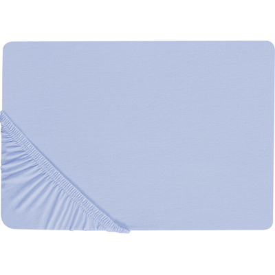 Sábana de Algodón Beliani - Azul 180x200cm Borde Elástico Estilo Clásico Sábana de Algodón Beliani - Azul 180x200cm Borde Elástico Estilo Clásico