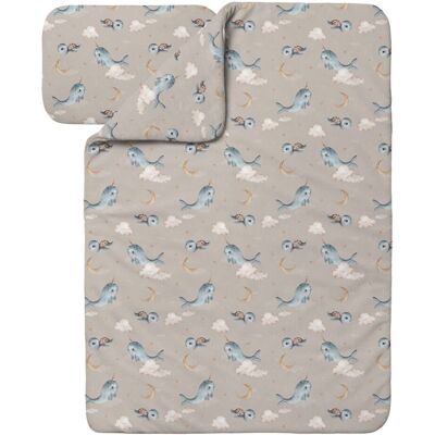 Waldin Ropa De Cama Bambú Bebé Sin Funda, Edredón Y Almohada 100x135 Cm, Ballenas Beige Oscuro Waldin Ropa De Cama Bambú Bebé Sin Funda, Edredón Y Almohada 100x135 Cm, Ballenas Beige Oscuro