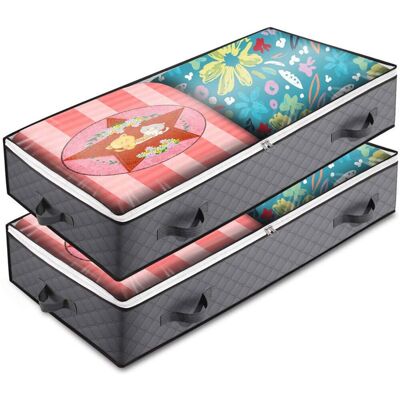 OEM Juego De 2 Cajas De Almacenamiento, 90 L - Con Tapa - Plegables - Para Mantas, Ropa, Almacenamiento Debajo De La Cama, Armario - 100 X 50 X 18 Cm (a) OEM Juego De 2 Cajas De Almacenamiento, 90 L - Con Tapa - Plegables - Para Mantas, Ropa, Almacenamiento Debajo De La Cama, Armario - 100 X 50 X 18 Cm (a)