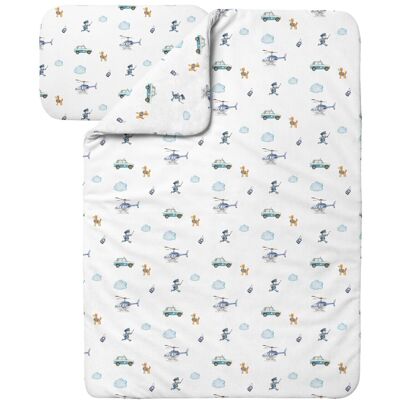Waldin Ropa De Cama Bambú Bebé Sin Funda, Edredón Y Almohada 90x120 Cm, Policía Blanco Waldin Ropa De Cama Bambú Bebé Sin Funda, Edredón Y Almohada 90x120 Cm, Policía Blanco