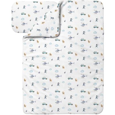 Waldin Ropa De Cama Bambú Bebé Sin Funda, Edredón Y Almohada 100x135 Cm, Policía Blanco Waldin Ropa De Cama Bambú Bebé Sin Funda, Edredón Y Almohada 100x135 Cm, Policía Blanco