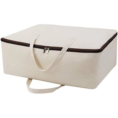 OEM Juego De 2 Bolsas De Almacenamiento Transpirables De Lona De Algodón Natural Con Asas Y Cremalleras De 3 Lados, Perfectas Para Ropa, Mantas, Edredones Y Almohadas, En OEM Juego De 2 Bolsas De Almacenamiento Transpirables De Lona De Algodón Natural Con Asas Y Cremalleras De 3 Lados, Perfectas Para Ropa, Mantas, Edredones Y Almohadas, En