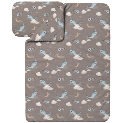 Waldin Ropa De Cama Bambú Bebé Sin Funda, Edredón Y Almohada 90x120 Cm, Ballenas Marrón Waldin Ropa De Cama Bambú Bebé Sin Funda, Edredón Y Almohada 90x120 Cm, Ballenas Marrón