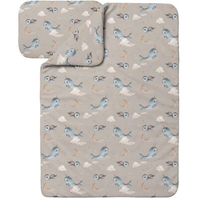 Waldin Ropa De Cama Bambú Bebé Sin Funda, Edredón Y Almohada 90x120 Cm, Ballenas Beige Oscuro Waldin Ropa De Cama Bambú Bebé Sin Funda, Edredón Y Almohada 90x120 Cm, Ballenas Beige Oscuro