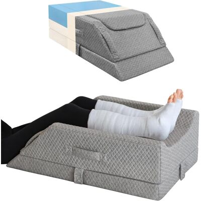 BEXTSRACK Almohada Regulable Para Piernas De Espuma Viscoelástica – Cojín Elevador De Piernas Para Mejorar La Circulación Y Reducir Hinchazón, Almohada En Forma De Cuña Para Dormir BEXTSRACK Almohada Regulable Para Piernas De Espuma Viscoelástica – Cojín Elevador De Piernas Para Mejorar La Circulación Y Reducir Hinchazón, Almohada En Forma De Cuña Para Dormir