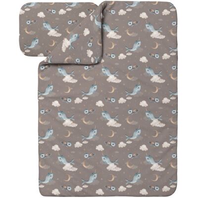 Waldin Ropa De Cama Bambú Bebé Sin Funda, Edredón Y Almohada 100x135 Cm, Ballenas Marrón Waldin Ropa De Cama Bambú Bebé Sin Funda, Edredón Y Almohada 100x135 Cm, Ballenas Marrón