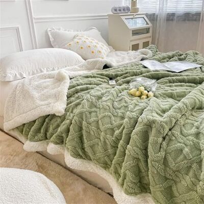 ENLENK Cobertor De Cama Sherpa Súper Suave, Diseño Geométrico A Rayas Verdes, Diseño Geométrico, Franela De Doble Cara, Sofá Y Cubrecama De Lujo ENLENK Cobertor De Cama Sherpa Súper Suave, Diseño Geométrico A Rayas Verdes, Diseño Geométrico, Franela De Doble Cara, Sofá Y Cubrecama De Lujo