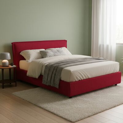 DMORA Cama Doble Brolo, Desenfundable, Con Almacenamiento, Fabricada En Italia, Tamaño Colchón 160x190 Cm, Roja DMORA Cama Doble Brolo, Desenfundable, Con Almacenamiento, Fabricada En Italia, Tamaño Colchón 160x190 Cm, Roja
