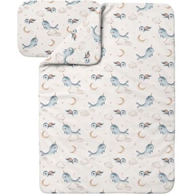 Waldin Ropa De Cama Bambú Bebé Sin Funda, Edredón Y Almohada 90x120 Cm, Ballenas Beige Waldin Ropa De Cama Bambú Bebé Sin Funda, Edredón Y Almohada 90x120 Cm, Ballenas Beige