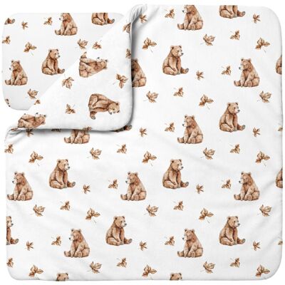Waldin Ropa De Cama Bambú Bebé Sin Funda, Edredón Y Almohada 75x75 Cm, Ositos Blanco Waldin Ropa De Cama Bambú Bebé Sin Funda, Edredón Y Almohada 75x75 Cm, Ositos Blanco