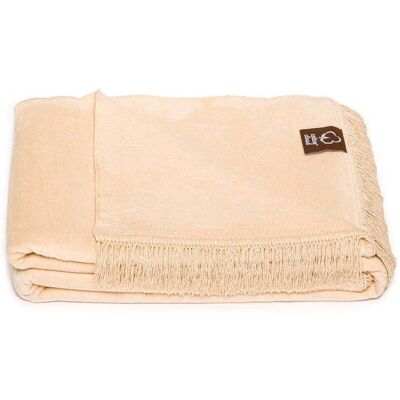 OEM Manta De Algodón Y Acrílico De 150x200 Cm, Color Beige Claro. OEM Manta De Algodón Y Acrílico De 150x200 Cm, Color Beige Claro.