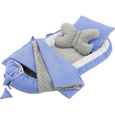Conjunto de Nido de Bebé Joyz - Diseño Ballena Azul - 90x50 cm - Algodón Hipoalergénico Conjunto de Nido de Bebé Joyz - Diseño Ballena Azul - 90x50 cm - Algodón Hipoalergénico