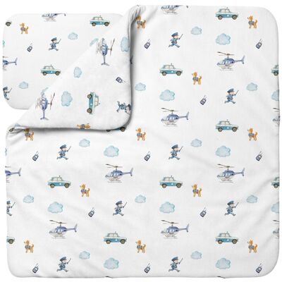 Waldin Ropa De Cama Bambú Bebé Sin Funda, Edredón Y Almohada 75x75 Cm, Policía Blanco Waldin Ropa De Cama Bambú Bebé Sin Funda, Edredón Y Almohada 75x75 Cm, Policía Blanco