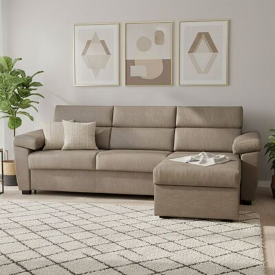 DMORA Sofá Cama Con Chaiselongue Priverno, Desenfundable, Con Almacenaje Made In Italy, Repelente Al Agua, Multi-posición, 285x160 Cm DMORA Sofá Cama Con Chaiselongue Priverno, Desenfundable, Con Almacenaje Made In Italy, Repelente Al Agua, Multi-posición, 285x160 Cm