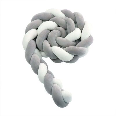 DPZO Protector De Cuna Para Bebé – 3 Cojines Con Diseño De Serpiente Tejida, Protector De Cuna De Terciopelo Trenzado, Protector De Cama Para Recién Nacidos, Decoración Para La Habitación Del Bebé, Gris Y DPZO Protector De Cuna Para Bebé – 3 Cojines Con Diseño De Serpiente Tejida, Protector De Cuna De Terciopelo Trenzado, Protector De Cama Para Recién Nacidos, Decoración Para La Habitación Del Bebé, Gris Y