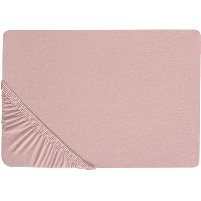 Sábana ajustable de algodón rosa Beliani - Sábana ajustable Sábana ajustable de algodón rosa Beliani - Sábana ajustable