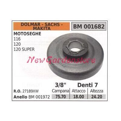 Piñón Motor Motosierra Dolmar 116 120 Super .3/8' Dientes 7 001682 Piñón Motor Motosierra Dolmar 116 120 Super .3/8' Dientes 7 001682