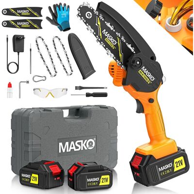 MASKO - Mini motosierra inalámbrica - 8000mAh - 2x4000mAh - motosierra MASKO - Mini motosierra inalámbrica - 8000mAh - 2x4000mAh - motosierra