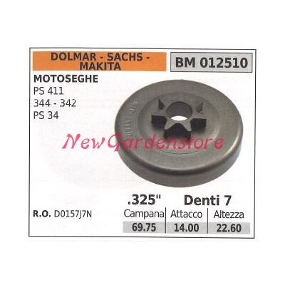 Piñón Motor Motosierra Dolmar Ps 411 344 34 .325' Dientes 7 012510 Piñón Motor Motosierra Dolmar Ps 411 344 34 .325' Dientes 7 012510