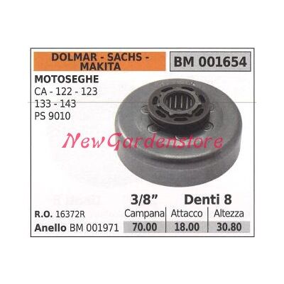 Piñón Dolmar Motor Motosierra Ca 122 123 133 143 3/8' Dientes 8 001654 Piñón Dolmar Motor Motosierra Ca 122 123 133 143 3/8' Dientes 8 001654