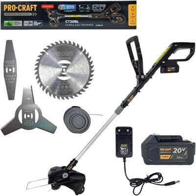 Cortabordes A Batería Procraft Ct20bl De 20 V Y 30 Cm, Sin Escobillas, Edición Negra + 1 Batería De 3,0 Ah + Cargador Cortabordes A Batería Procraft Ct20bl De 20 V Y 30 Cm, Sin Escobillas, Edición Negra + 1 Batería De 3,0 Ah + Cargador
