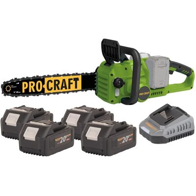Motosierra A Batería Procraft Pca42/2 40 V (2x 20 V) 406 Mm Sin Escobillas + 4x Batería 4,0 Ah + Cargador Motosierra A Batería Procraft Pca42/2 40 V (2x 20 V) 406 Mm Sin Escobillas + 4x Batería 4,0 Ah + Cargador