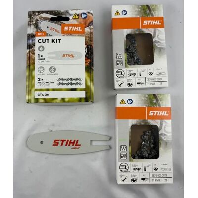 Kit de cadenas Stihl GTA 26 - Guía y 2 Cadenas - Ligero y Duradero Kit de cadenas Stihl GTA 26 - Guía y 2 Cadenas - Ligero y Duradero
