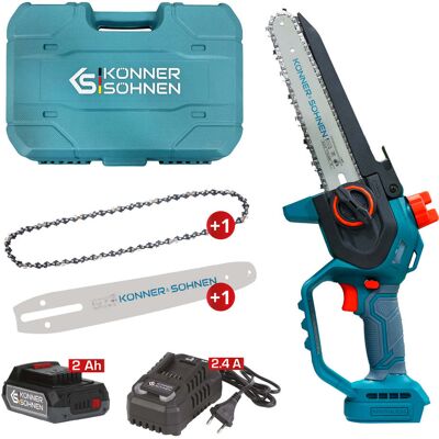 COCO Motosierra A Batería Könner & Söhnen Ks Mcs20v-8-case Mini, Kit Con Maletín, 20 V, Espada De 20 Cm (8"), Motor Potente, Ideal Para Poda Profesional Y Doméstica. COCO Motosierra A Batería Könner & Söhnen Ks Mcs20v-8-case Mini, Kit Con Maletín, 20 V, Espada De 20 Cm (8"), Motor Potente, Ideal Para Poda Profesional Y Doméstica.