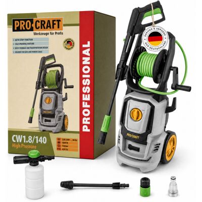 Limpiadora De Alta Presión De Agua Fría Procraft Cw1.8/140, 1800 Vatios, 140 Bar, 7 L/min + Accesorios - Temperatura Máxima Del Agua: 40 °c Limpiadora De Alta Presión De Agua Fría Procraft Cw1.8/140, 1800 Vatios, 140 Bar, 7 L/min + Accesorios - Temperatura Máxima Del Agua: 40 °c