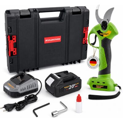 Tijeras De Podar A Batería Procraft Es28li Bb 20 V 25 Mm + 1 Batería De 4,0 Ah + Cargador + Maletín Rhino Toolcase Tijeras De Podar A Batería Procraft Es28li Bb 20 V 25 Mm + 1 Batería De 4,0 Ah + Cargador + Maletín Rhino Toolcase